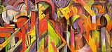 Franz Marc Canvas Paintings - Stables